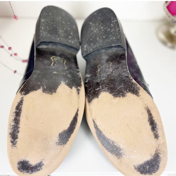 Vintage Lord & Taylor Navy Blue Leather Randy Slip On Penny Loafers Shoes Size 8 - Picture 5 of 12